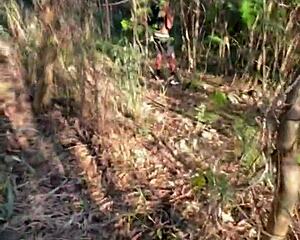 Straight Stud Drills Hungry Twink in School Woods Hard