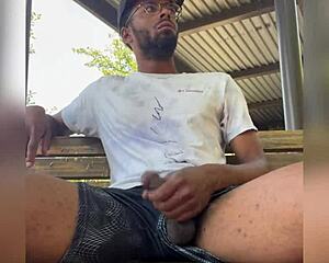 Gay college students masturbate outdoors on campus