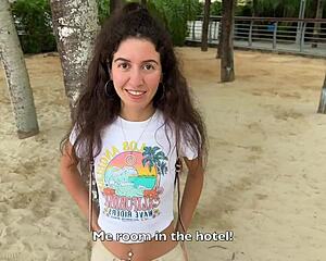 Public Pickup - Took Girl From Cuckold Husband From Beach To Hotel Room And Fucked Her