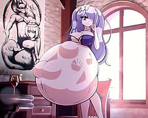 Camilla in animation vore scene with oral and tits