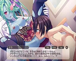 Rich Girl Cunnilingus While Masturbating In Anime Scene.