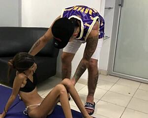 Yo, caught my stepsister working out and couldn’t resist touching her!
