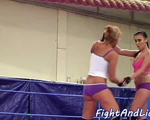 Wild Eurobabes Engage in Intense Fight Before Licking Action