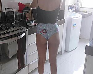 my maid teases in tiny shorts around the house, damn