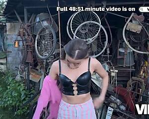Debtor Fucked in Backyard Lingerie