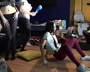 Petite girls in tight lingerie party turns into porn fest
