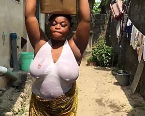 Hey, How'd This Dirty Bitch Get Fucked Doing Laundry Outside?