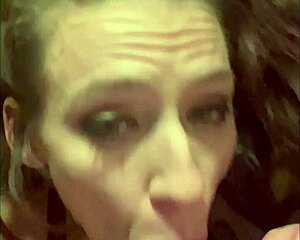 Young white girl with great skills gives great blow job and swallows cum