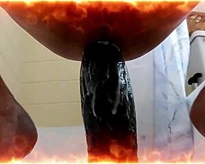 El Gloton enjoys his master with huge toy insertion