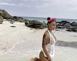 Monika Fox Fucks Pussy With Dildo On Beach!