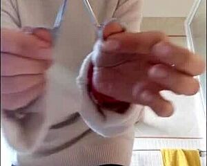 Wow, I can’t believe I’m spying on big tits while she’s getting ready! What a sneaky thrill!