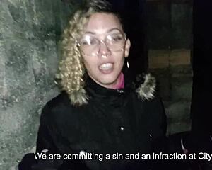 Couple Sneaks Sex and Peeing in Public Behind Old Church