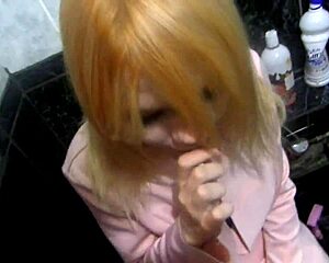 Blonde student cheats and gets punished by husband. He pisses in her mouth for revenge.