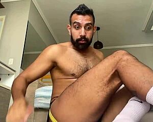 Dan Sanches' daily routine: workout and fetish tease