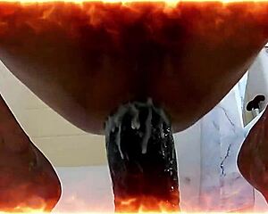 El Gloton enjoys his master with huge toy insertion
