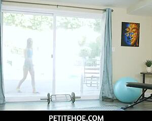 Petitehoe - Lily Glee, the petite pornstar, can't resist her new fitness instructor's huge cock during a steamy session. Their workout turns into a wild encounter.