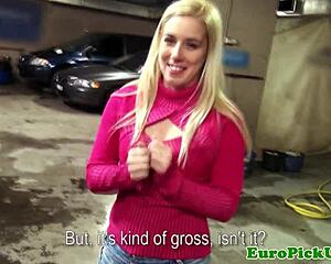 Blonde Amateur Flashes Her Great Boobs Outdoors!