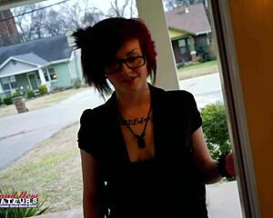 Lingerie-clad teen Marcie squirts while wearing a dildo