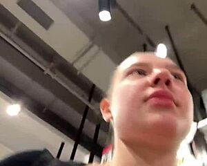 Big tits and ass amateur masturbates in the changing room