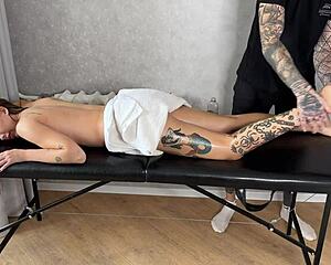 My masseur's skilled hands made me moan with pleasure