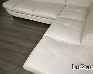 Feeling intense pleasure as boss Rachele Richey gives passionate blowjob in POV