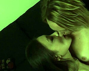 Lesbians enjoy kissing and pleasuring each other's bodies
