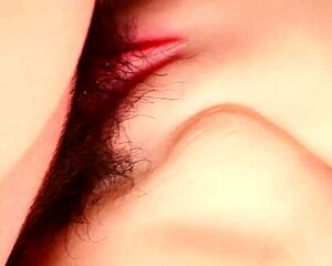 Beautiful shaved double pussy close up with moisture