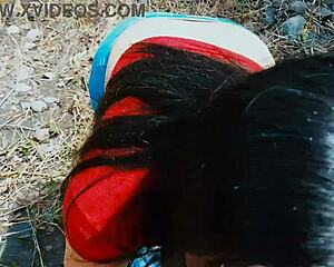 Risky Passionate Blowjob In Nature Outdoors