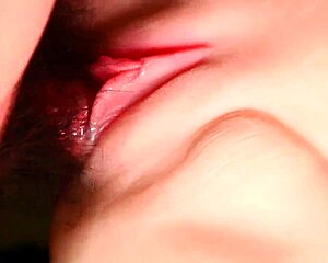 Beautiful shaved double pussy close up with moisture