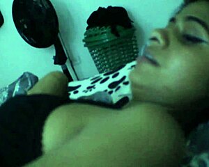 Young Latina teen swallows cum in homemade sex scene