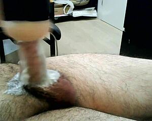 Multiple Foamy Cumshots in Solo Toy Play