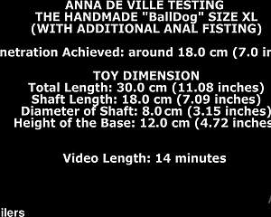 Skinny brunette gets her ass destroyed with a toy