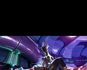 Female Sangheili overpowers and screws a helpless man hard