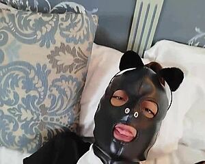 Latina girlfriend gets dominated in catsuit and anal plug