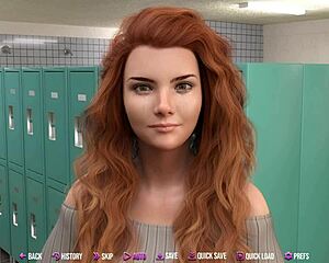 3D animated college redhead cries over big cock