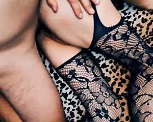 beautiful wife in fishnet stockings gets intense anal