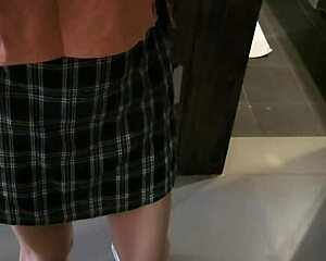 Flirting Shemale Ladyboy In Front Of Mirror!