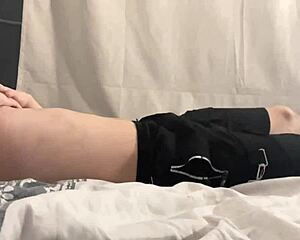 Blonde teen deepthroats her roommate in dorm