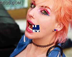 british 18-year-old in lingerie gives posh blowjob and swallows cum