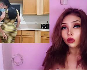 Hot Latina Madrastra Fucks Perverted Hijastro In Kitchen POV
