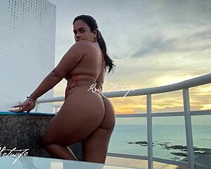 A married woman shows off her hot body to everyone in the pool