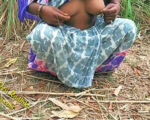 Outdoor naughty scene with Indian couple in nature