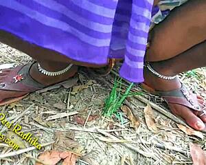 Outdoor naughty scene with Indian couple in nature
