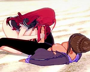 hey rias gremory, how's it feel getting pounded by a futanari on the beach?