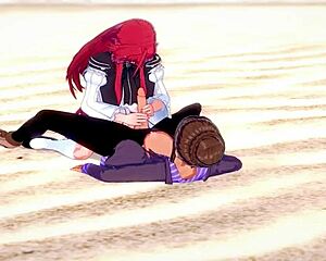 hey rias gremory, how's it feel getting pounded by a futanari on the beach?