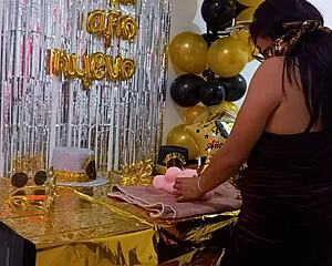 Hey, he’s got a doll to screw on her birthday! What a dirty whore, hot stepsister needs help!