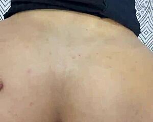 Guy fucks the curly-haired brazilian's pink ass until cumming