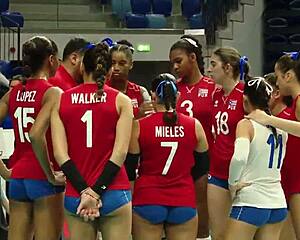 Ass festival during a match of Spanish volleyball