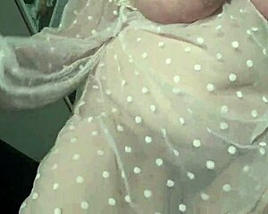 Nice woman with big saggy tits showing boobs