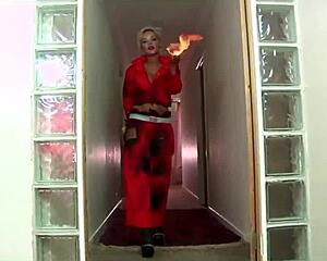 Sexy Babe Undresses with Fiery Striptease Passion